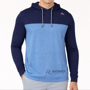 RhoBack - hesi performance hoodie colorblock fleet navy/ zenith blue
